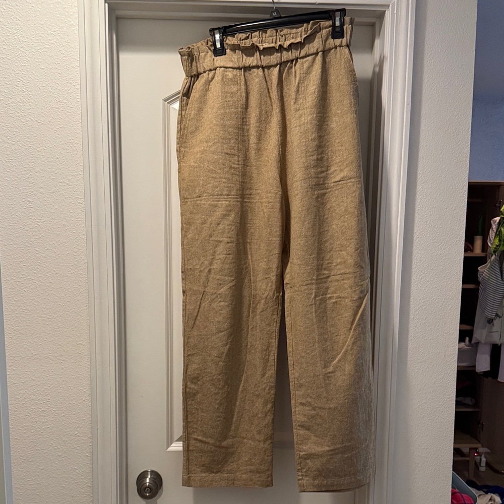 Lykke Wullf Women’s Tan Lounge Pants (somewhat structured) elastic waist